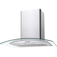 Candy CGM70NX 70cm Curved Glass Chimney Hood in Stainless Steel