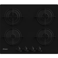 Candy CVW6BB 60cm 4 Burner Gas Hob on Black Glass Wok Burner