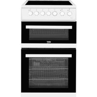 Beko EDVC503W 50cm Double Oven Electric Cooker in White Ceramic Hob