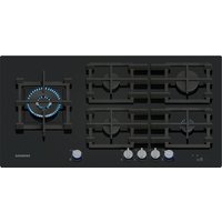 Siemens ER9A6SH40 IQ700 90cm 5 Burner Gas Hob in Black Glass Dual Wok