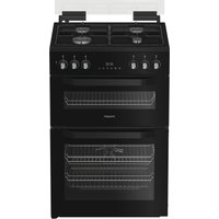 Hotpoint HDD6GDC2B1 60cm Double Oven Dual Fuel Cooker with Glass Lid i