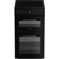 Hotpoint HDE5VDCB 50cm Double Oven Electric Cooker in Black Ceramic Ho
