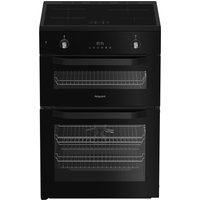 Hotpoint HDE6IDC2B1 60cm Double Oven Electric Cooker in Black Inductio