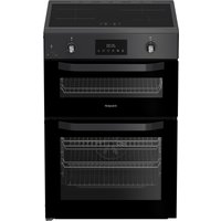 Hotpoint HDE6IDC2SA 60cm Double Oven Electric Cooker in Black Inductio