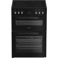 Hotpoint HDE6VDC2B1 60cm Double Oven Electric Cooker in Black Ceramic