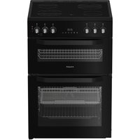Hotpoint HDE6VDCASB 60cm Double Oven Electric Cooker in Black Ceramic