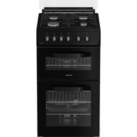 Hotpoint HDG5GCB 50cm Double Oven Gas Cooker with Glass Lid in Black 5