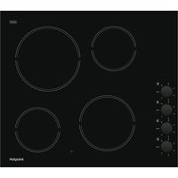 Hotpoint HR620RH 60cm 4 Zone Frameless Ceramic Hob Black Side Controls