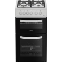 Hotpoint HTG5GCW 50cm Twin Cavity Gas Cooker in White 59L