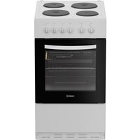 Indesit I5E3KMW 50cm Single Oven Electric Cooker in White Solid Plate