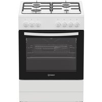Indesit I6G3PMWUK 60cm Single Oven Dual Fuel Cooker in White 4 Gas Bur
