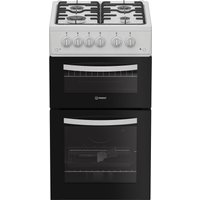Indesit ITG5GMW 50cm Twin Cavity Gas Cooker in White 4 Gas Burners 54