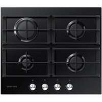 Samsung NA64H3000AK 60cm 4 Burner Gas Hob on Black Glass Cast Iron Pan