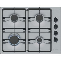Bosch PBP6B5K60 Series 2 60cm 4 Burner Gas Hob in Brushed Steel