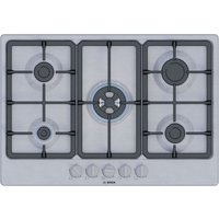 Bosch PGQ7B5K90 Series 4 75cm 5 Burner Gas Hob Brushed Steel Wok Burne