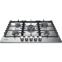 Hotpoint PPH75GDFIXUK 75cm 5 Burner Gas Hob in Stainless Steel Wok Bur
