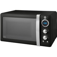 Swan SM22030LBN Retro Style Microwave Oven in Black 20 Litre 800W