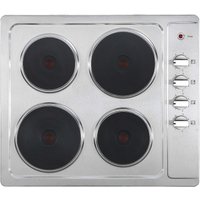 Montpellier SP601X 60cm 4 Zone Solid Plate Hob in Stainless Steel Incl