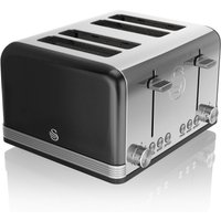 Swan ST19020BN 4 Slice Retro Style Toaster in Black Chrome