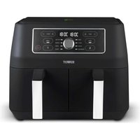 Tower T17181AFR 8L Vortx Dual Basket Digital Air Fryer Black with Chro