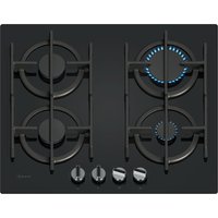 Neff T26PIP4S0 N70 60cm 4 Burner Gas Hob in Black Glass High Speed Bur