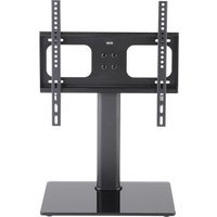 TTAP TT44S Black Glass Swivel Tabletop Pedestal TV Stand in Black