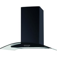 Culina UBSCG60BK 60cm Curved Glass Chimney Hood in Black 3 Speed Fan