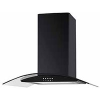 Culina UBSCG70BK 70cm Curved Glass Chimney Hood in Black 3 Speed Fan