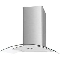 Culina UBSCG70SS 70cm Curved Glass Chimney Hood in St Steel 3 Speed Fa