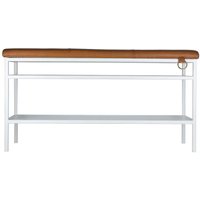 Maze Nancy Sittbänk 91.5x32x49 Vit / Cognac Läder