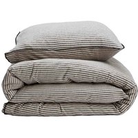 Gripsholm Flanell Påslakanset 150x210 Black Stripe