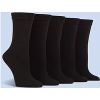 Women’s Everyday Socks 5 Pack – Lightweight, Plain Socks | Spairs Black 4-8 Ladies