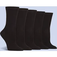 Women's Bamboo Socks 5 Pack – Soft, Lightweight Plain Bamboo Socks | Spairs Black Plain 4-8