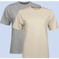 Women's Bamboo T-Shirts 2 Pack – Soft, Breathable Bamboo Crew Neck Tees | Spairs Grey Heather / Oatmeal 16