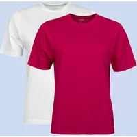 Women's Bamboo T-Shirts 2 Pack – Soft, Breathable Bamboo Crew Neck Tees | Spairs White / Berry 10