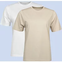 Women's Bamboo T-Shirts 2 Pack – Soft, Breathable Bamboo Crew Neck Tees | Spairs White / Oatmeal 10