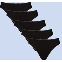 Women’s Bamboo Mid Briefs 5 Pack – Full Coverage Fit | Spairs Black Plain UK 16