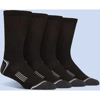 Men's Crew Sports Socks 4 Pack – Cushioned Gym & Training Socks | Spairs Black 6-11 Mens