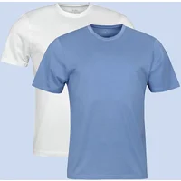 Men's Bamboo T-Shirts 2 Pack – Soft, Breathable Bamboo Crew Neck Tees | Spairs White / Blue XXL