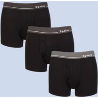 Men’s Plain Cotton Trunks 3 Pack – Soft, Secure Everyday Fit | Spairs Black Tonal Extra Large