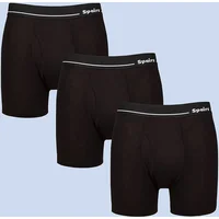 Men’s Plain Bamboo Boxer Shorts 3 Pack – Soft, Longer-Leg Fit | Spairs Black L