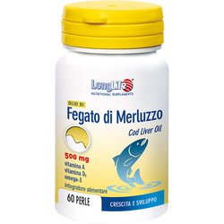 Longlife Olio Di Fegato Di Merluzzo 500mg Integratore Alimentare 60 Perle