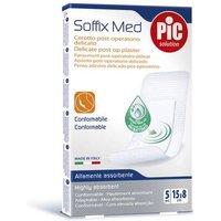 Cerotto pic soffix med in tnt con tampone centrale assorbente sterile monouso 15x8 cm antibatterico 5 pezzi