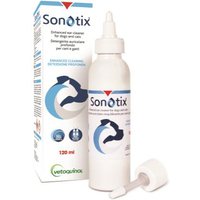 Sonotix detergente auricolare profondo cani e gatti flacone 120 ml + cannula corta rigida + cannula lunga flessibile