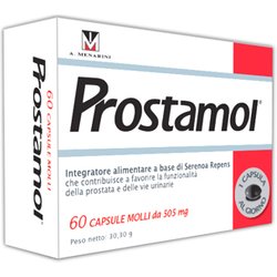 Prostamol 60 Capsule Molli - Integratore Alimentare a base di Serenoa repens (320 mg) per favorire la Funzionalità della Prostata e delle Vie Urinarie. Senza Glutine