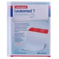 Leukomed t plus skin sensitive medicazione post-operatoria trasparente mpermeabile con massa adesiva al silicone 8x10cm 5 pezzi