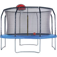 Big Foot 12ft Trampoline with Safety Enclosure - Free Basketball & Water Mister - Blue