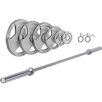 Ironman 145kg Olympic Tri-grip Hammertone Weight Set with 86" Olympic Weight Bar