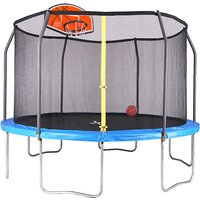 Air King Classic 12ft Trampoline with Enclosure and Basketball Hoop