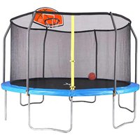 Air King Classic 14ft Trampoline with Enclosure and Basketball Hoop